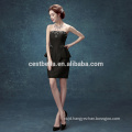 New arrival mature black short bodycon beautiful dubai evening dress off shoulder black formal party wear